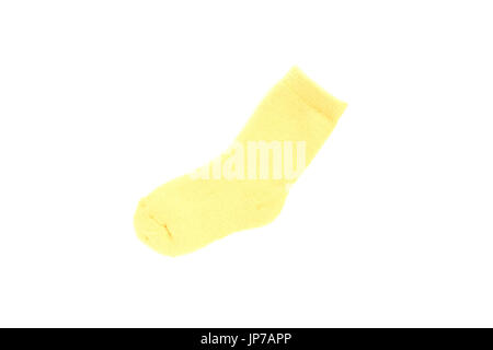 yellow sock on isolated Stock Photo