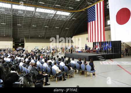 A change of command ceremony is held at Yokota Air Base in Tokyo on June 5, 2015. The post of commander of U.S. Forces Japan will be relinquished to Lt. Gen. John Dolan from Lt. Gen. Salvatore Angelella. (Kyodo) ==Kyodo