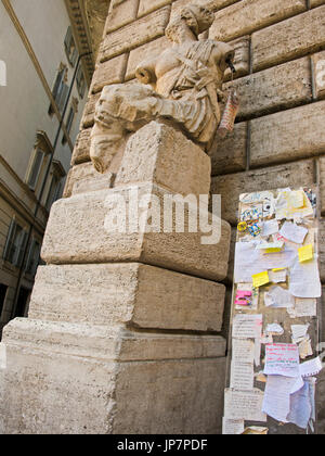 Vertical view of one of the 'talking statues' in Rome. Stock Photo