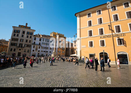Horizontal view of the Piazza della Rotonda in Rome. Stock Photo