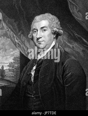 James Boswell, 9th Laird of Auchinleck (1740-1795), 1880 engraving from a portrait by Sir Joshua Reynolds Stock Photo