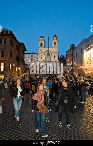 Horizontal Vertical view of the Spanish Steps in Rome. Stock Photo