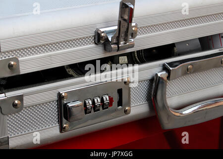 code number for lock the suitcase background Stock Photo