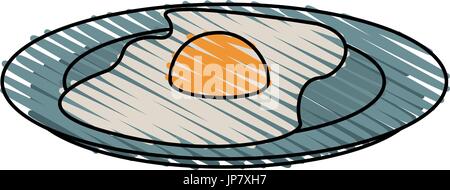 fried egg on a plate icon  Stock Vector