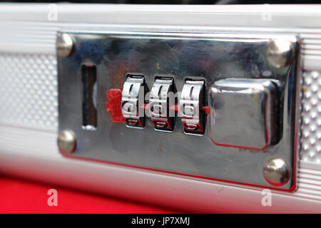code number for lock the suitcase background Stock Photo