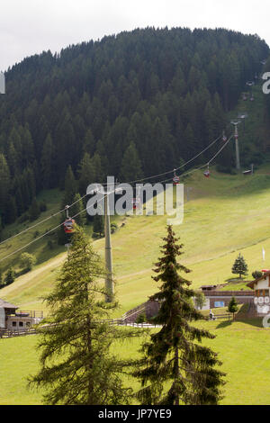 The Ciampinoi Gondola in the village of Selva or Wolkenstein at the head of The Val Gardena the Dolomites South Tyrol Italy Stock Photo