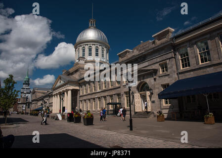 Bonsecours Market at Saint Paul street, it is a two-story domed public market. Inaugurated in 1847. Stock Photo