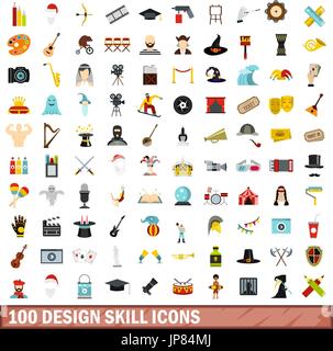 100 design skill icons set, flat style Stock Vector Image & Art - Alamy