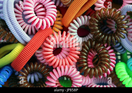 rubber band hair background Stock Photo