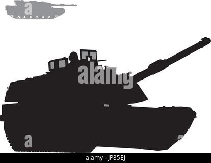 Military silhouettes. Vector tank Stock Vector