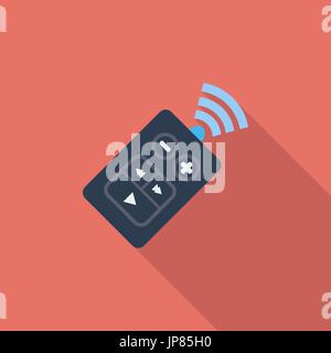 Car remote control icon. Flat vector related icon with long shadow for web and mobile applications. It can be used as - logo, pictogram, icon, infogra Stock Vector