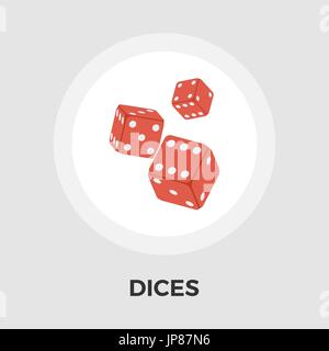 Dices icon vector. Flat icon isolated on the white background. Editable EPS file. Vector illustration. Stock Vector