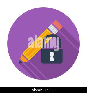 Lock for editing. Single flat color icon. Vector illustration. Stock Vector