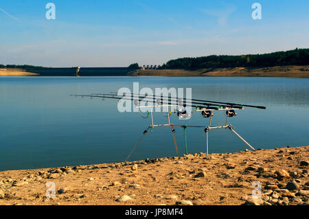 Fish bite alarm for carp fishing on the lakeshore Stock Photo - Alamy