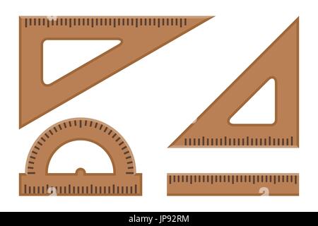 Rulers flat icons. Stock Vector
