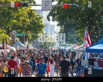 People, Carnival Calle Ocho, Miami, Florida, USA Stock Photo