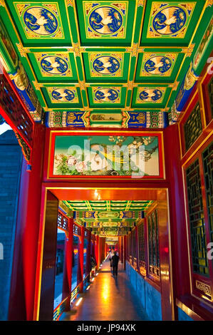 The Long Corridor, Beihai Park, Beijing, China Stock Photo