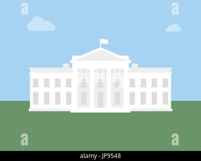 White House flat illustration. Modern vector icon. Stock Vector