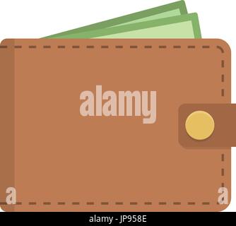 Wallet icon. Vector flat wallet illustration. Stock Vector