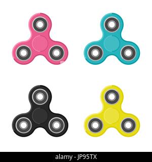 Fidget spinners in flat style Stock Vector
