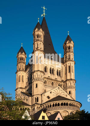 Great St. Martin Romanesque Church, Cologne, Germany Stock Photo