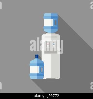 Water cooler with bottle. Stock Vector