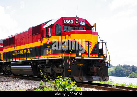 Panama canal railway locomitive Stock Photo