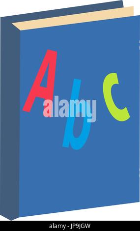 ABC book icon, flat, cartoon style. Isolated on white background. Vector illustration Stock Vector