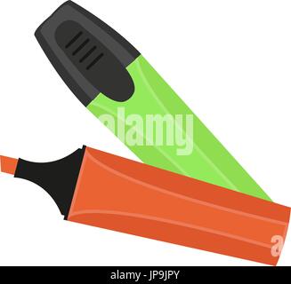 Marker pen icon flat, cartoon style. Isolated on white background. Vector illustration. Stock Vector