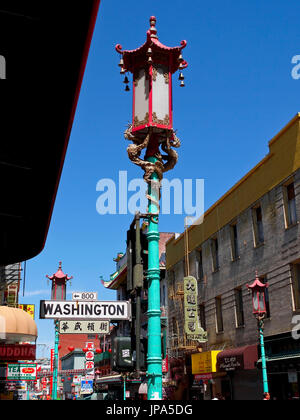 Washington Street, Chinatown, San Francisco, California, USA Stock Photo