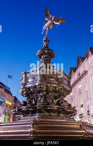 England, London, Piccadilly Circus, Eros Statue Stock Photo