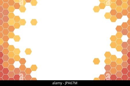 Vector Geometric background with Orange and Red Hexagons. Stock Vector