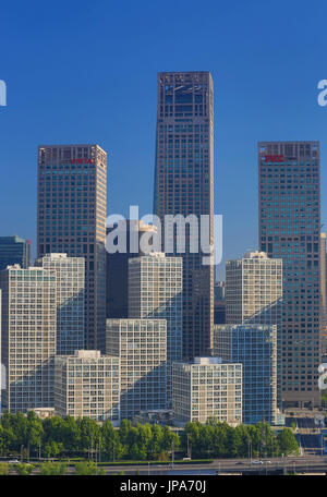 China, Beijing City, Guomao District skyline, Stock Photo