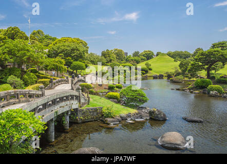 Japan, Kyushu Island, Kumamoto City, Suizenji Garden Stock Photo