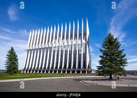 The Cadet Chapel, U. S. Air Force Academy, Colorado Springs, Colorado, USA Stock Photo