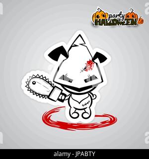 Halloween evil dog puppy voodoo doll pop art Stock Vector