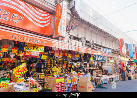 Japan, Honshu, Tokyo, Ueno, Ameyoko-cho Market, Street Scene Stock Photo