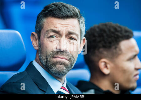 Rangers FC manager Pedro Caixinha in the dugout Picture Dean Atkins Stock Photo