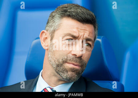 Rangers FC manager Pedro Caixinha in the dugout Picture Dean Atkins Stock Photo