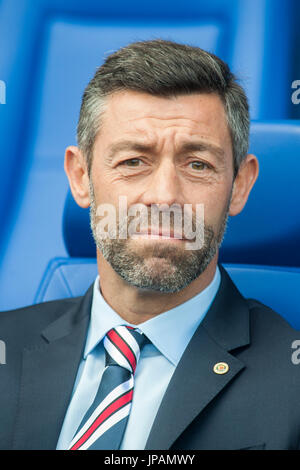 Rangers FC manager Pedro Caixinha in the dugout Picture Dean Atkins Stock Photo