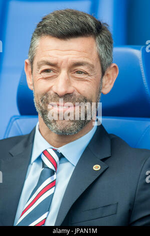 Rangers FC manager Pedro Caixinha in the dugout Picture Dean Atkins Stock Photo