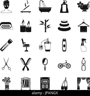 Secular reception icons set, simple style Stock Vector