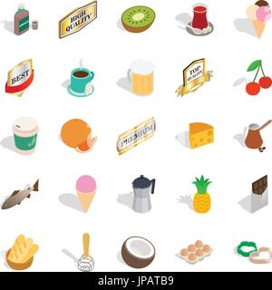 Liquor icons set, isometric style Stock Vector