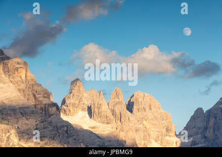 Sunset on Cima Tosa the highest mountain of the Brenta Group Madonna di Campiglio Dolomites Trentino Alto Adige Italy Europe Stock Photo