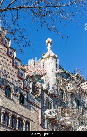 Spain, Catalonia, Barcelona. Casa Batllo, exterior view Stock Photo