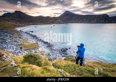 Haukland beach, Lofoten Islands, Norway Stock Photo