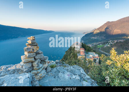 Tignale, Lake Garda, Brescia province, Lombardy, Italy. The Montecastello Sanctuary Stock Photo