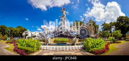 Traditional balinese architecture sculpture style adorning the tropical island of Bali pleases the cruise of traveling tourist in search of adventure Stock Photo