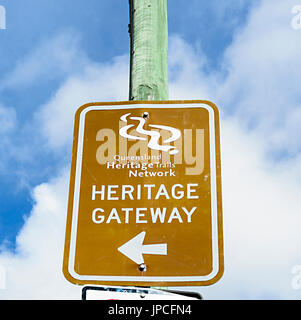 Heritage Gateway sign, Maryborough, Queensland, QLD, Australia Stock Photo