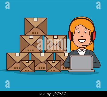 logistic manager infographic delivery cargo vector illustration graphic design Stock Vector